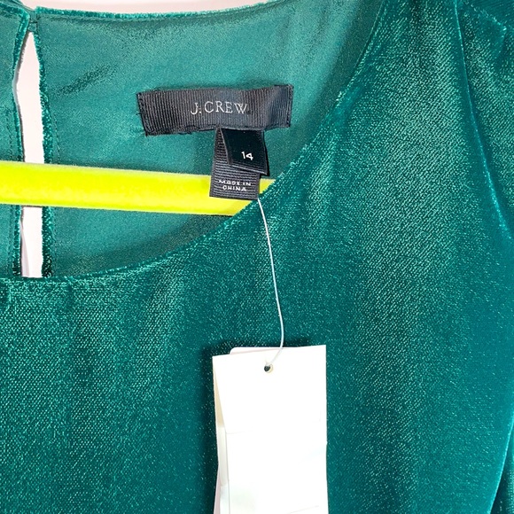 J.Crew Velvet Ruffle-hem Dress In Academic Green - Picture 4 of 6